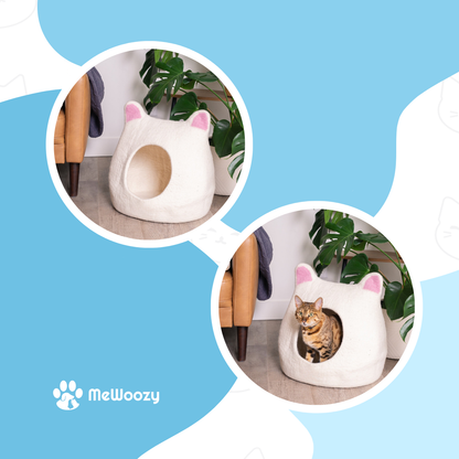 Vilten Kattenmand Met Contrasterende Oren