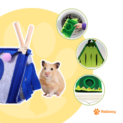Hamstertent Met Hout En Fleece – Voor Knus En Koel Rustplekje