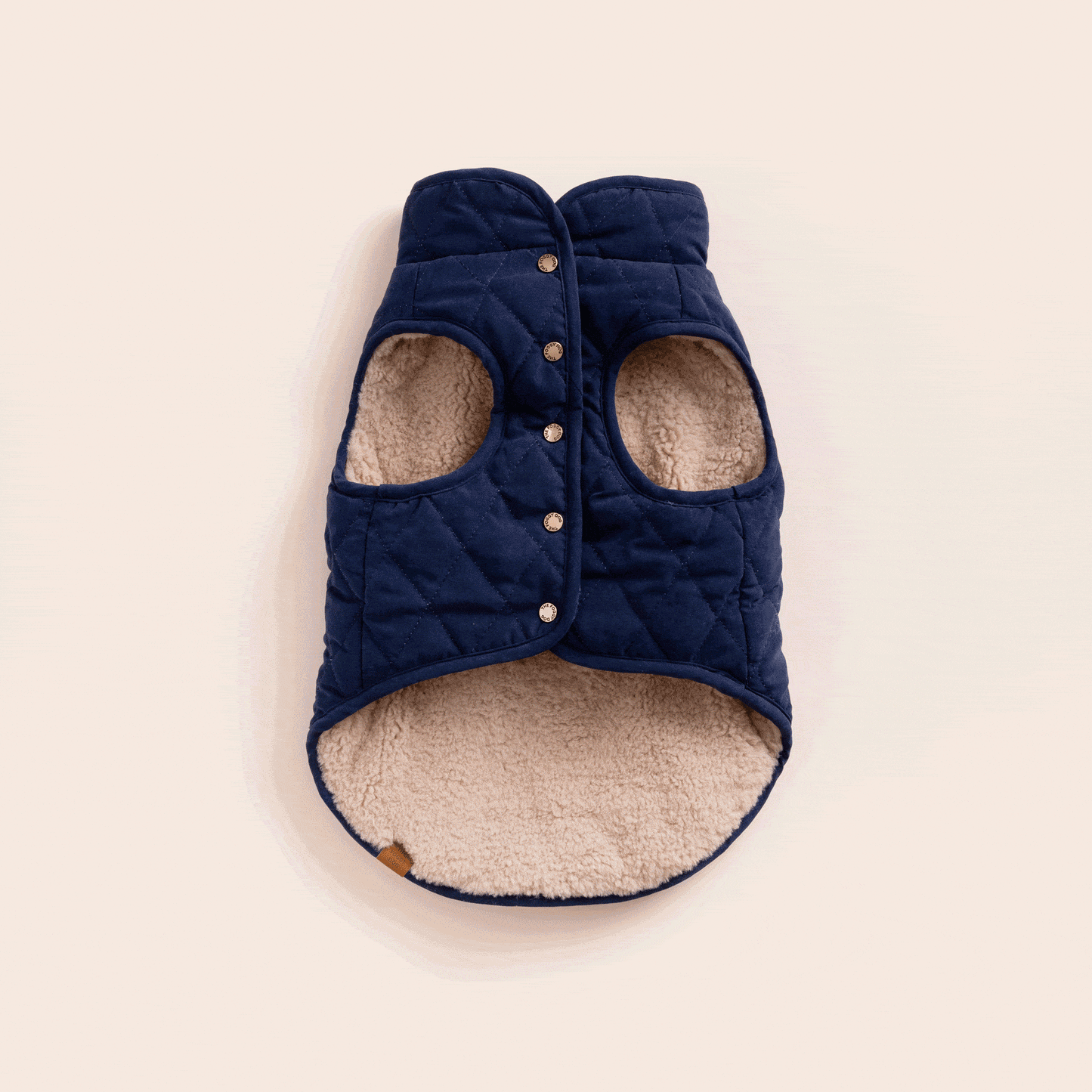 Beige Omkeerbare Sherpa Hondenjas