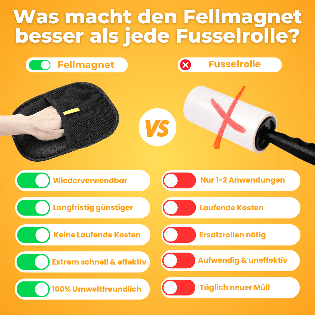 Vergelijking tussen de herbruikbare handschoen en een fusselroller met wegwerprollen