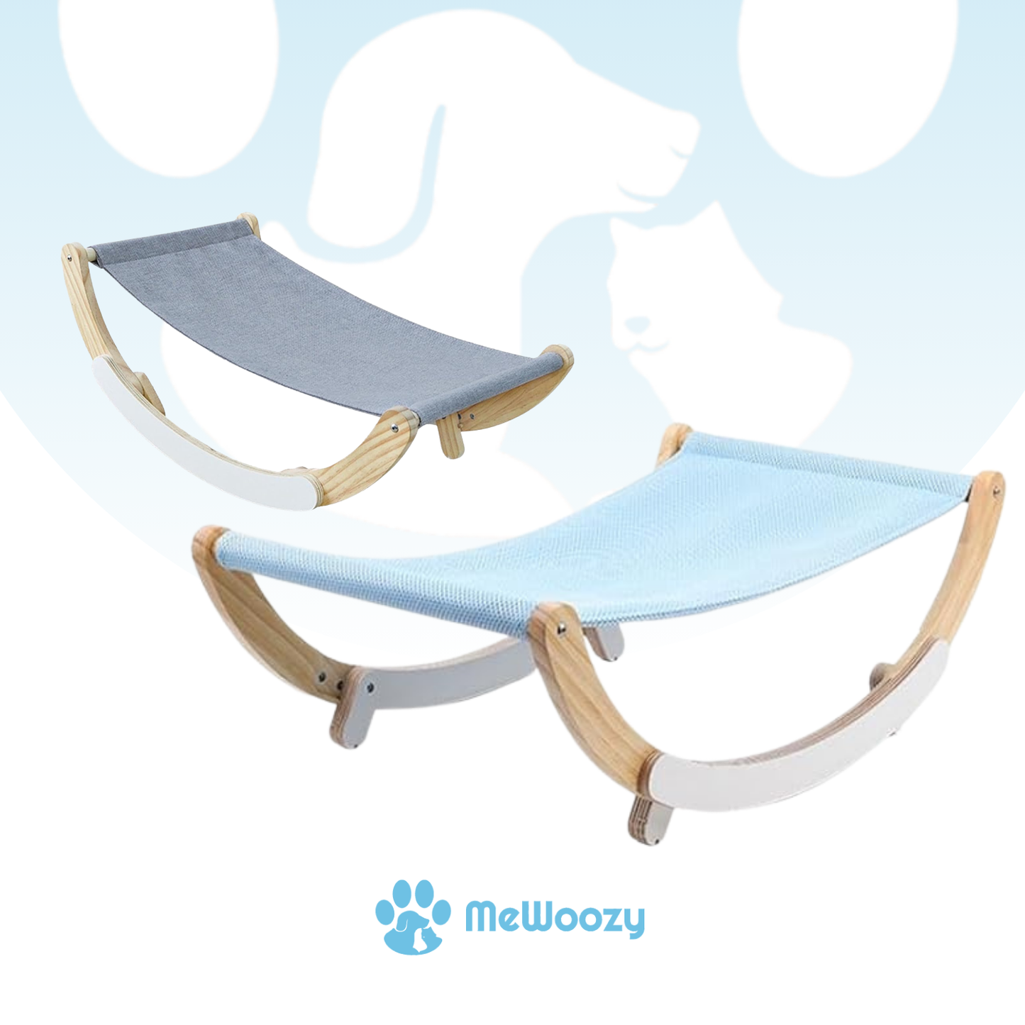 Houten Kattenhangmat Met Stoffen Ligplek – Voor Zachte Rustmomenten
