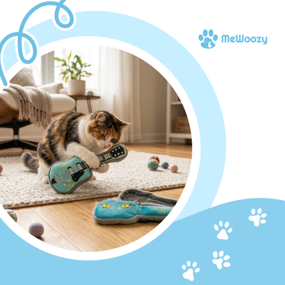 2-in-1 Gitaar Kattenspeeltje Met Kattenkruid