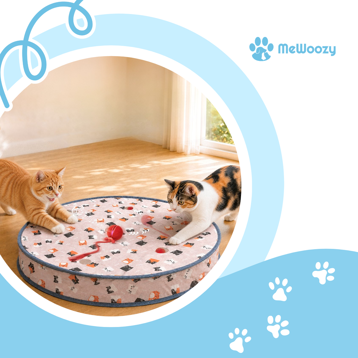 Interactieve Speelbal Met Staart En Speelmat Voor Katten