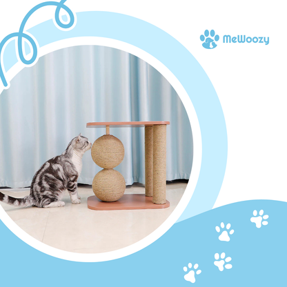 Kattenkrabpaal Met Houten Plateau – Voor Rust En Krabplezier