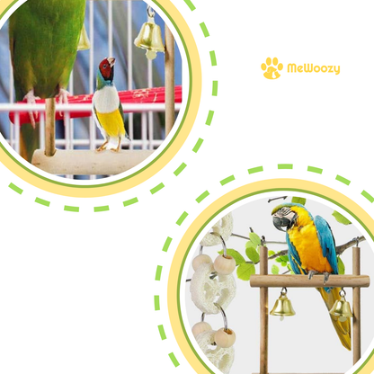 Vogel Speelplatform Met Houten Ladder – Voor Actieve Kooiuurtjes