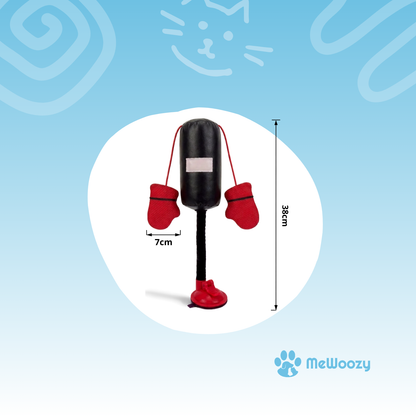 Afmetingen van de kattenboksbal: 38 cm hoog, handschoen 7 cm breed