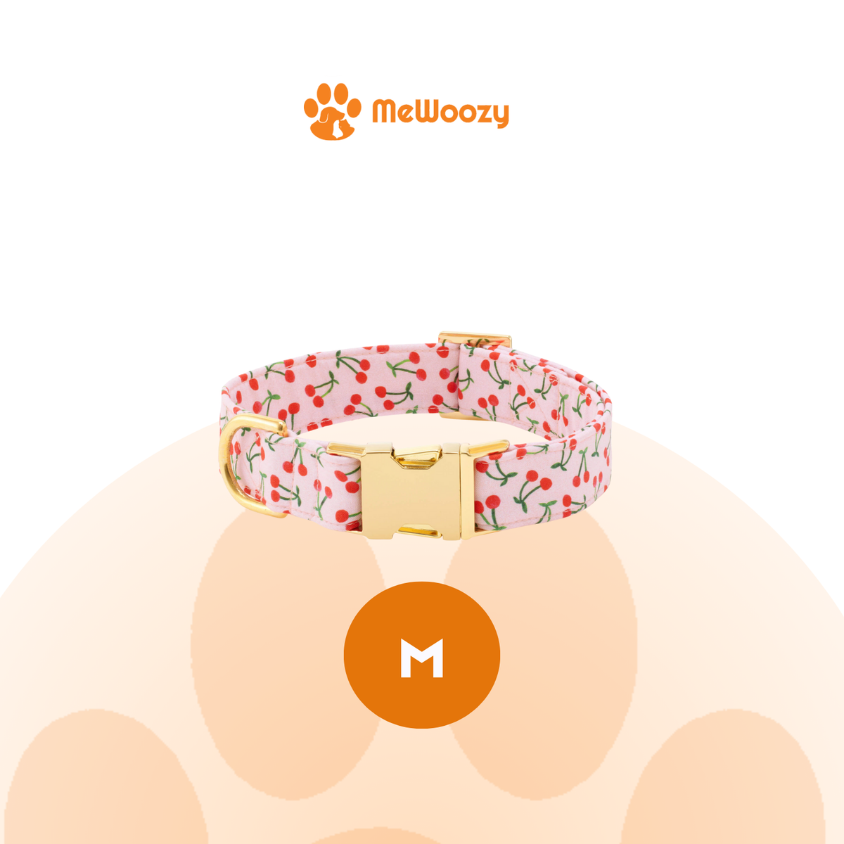 De halsband met goudkleurige gesp in maat M, voor nek 14 tot 19 inch