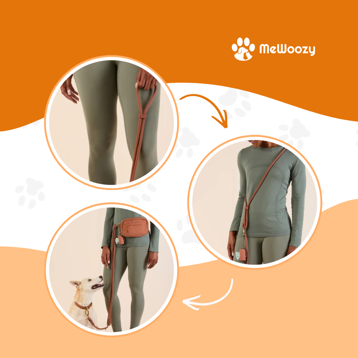 Saddle Verstelbare Handsfree Hondenlijn