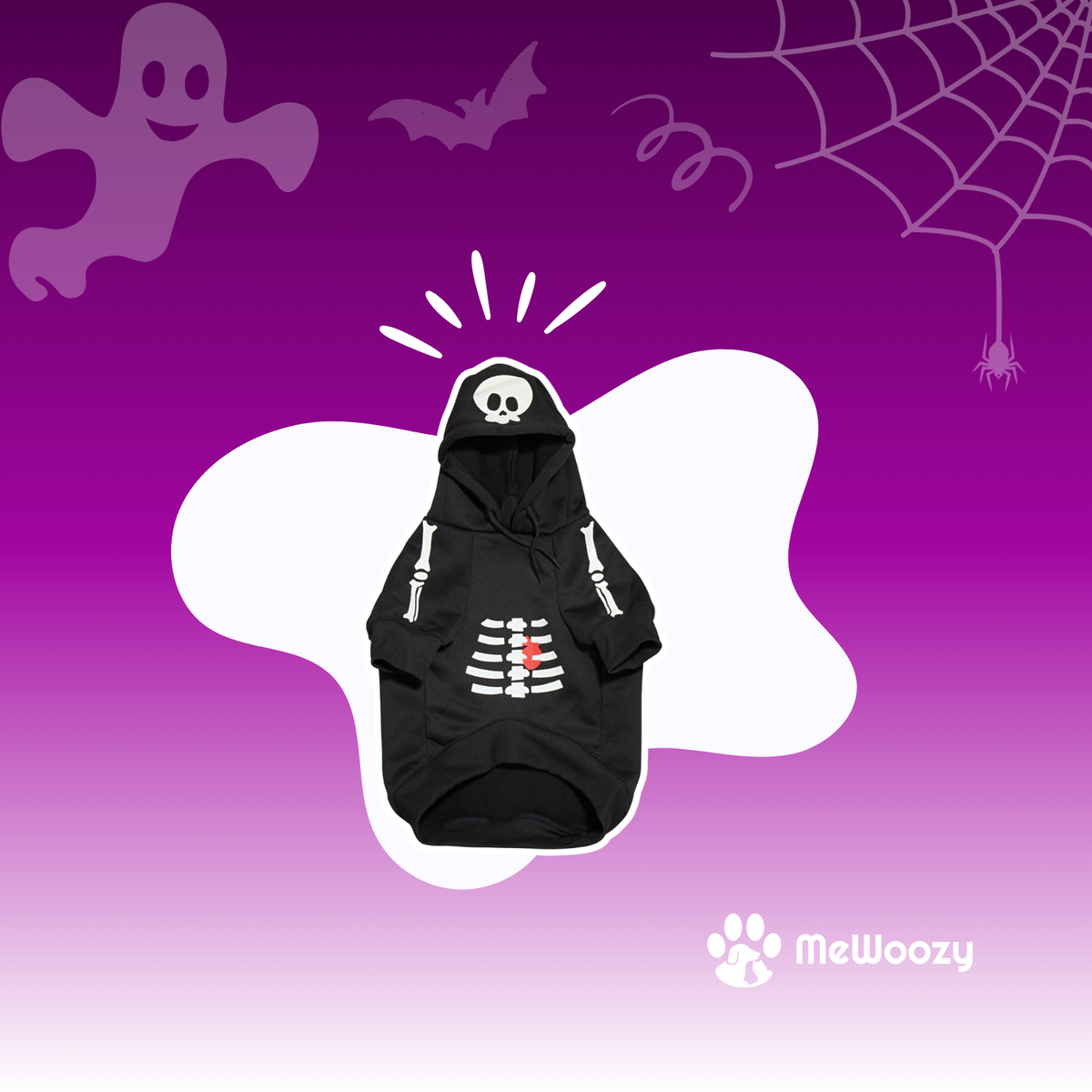 Skelet Hoodie Voor Honden