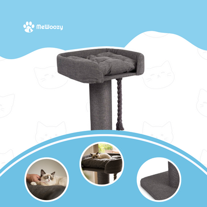 Krabpaal Met Hoog Bed Voor Katten – Met Speelkoord En Rustplek