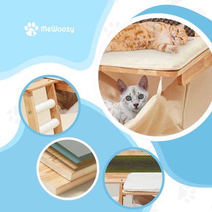 Wandklimmer Voor Katten – Met Hangmat En Krabvlak