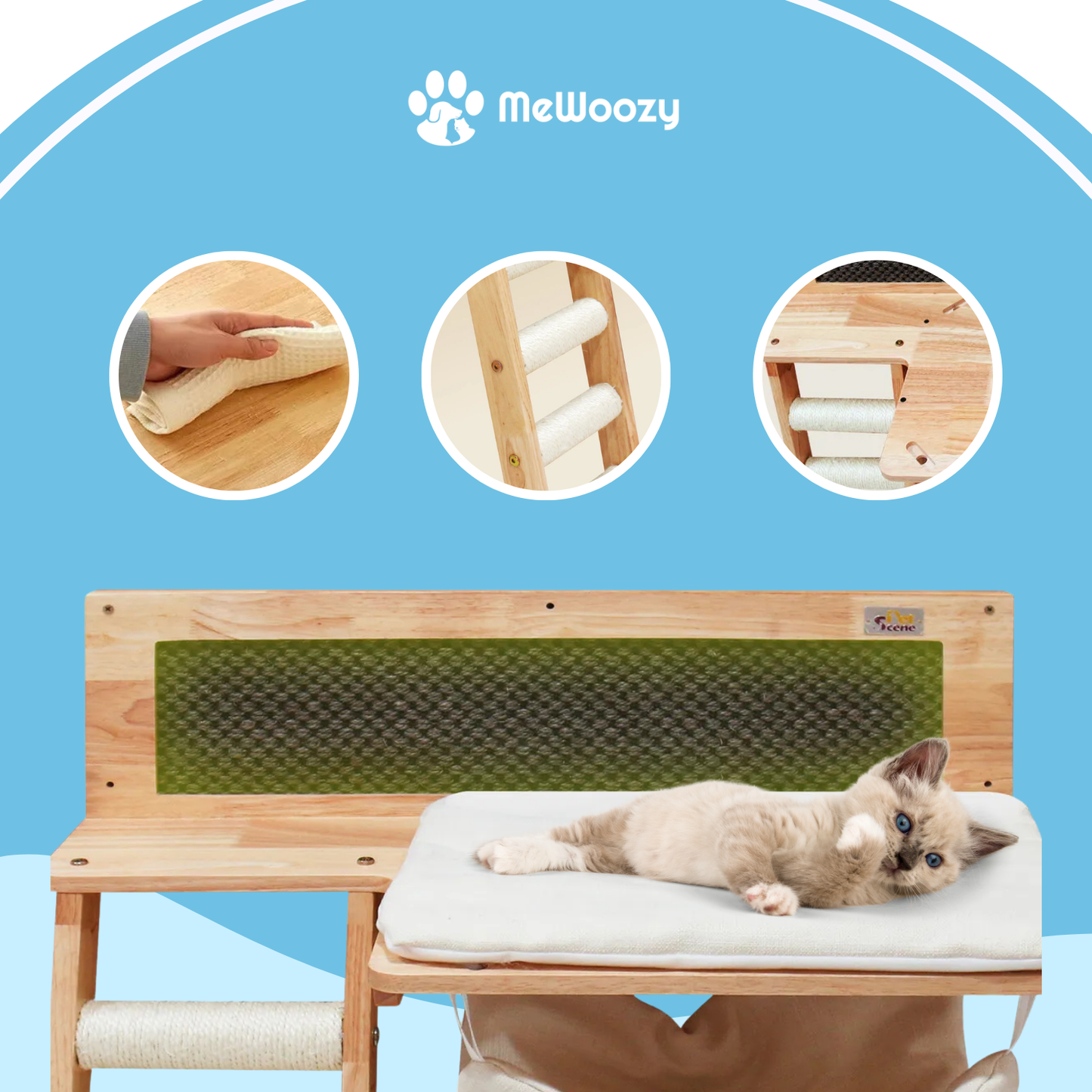 Wandklimmer Voor Katten – Met Hangmat En Krabvlak