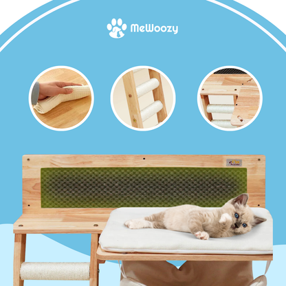 Wandklimmer Voor Katten – Met Hangmat En Krabvlak