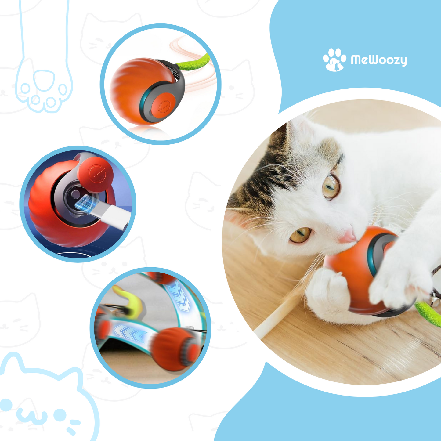 Kattenspeelbal Oplaadbaar – Voor Zelfstandig Actief Spel