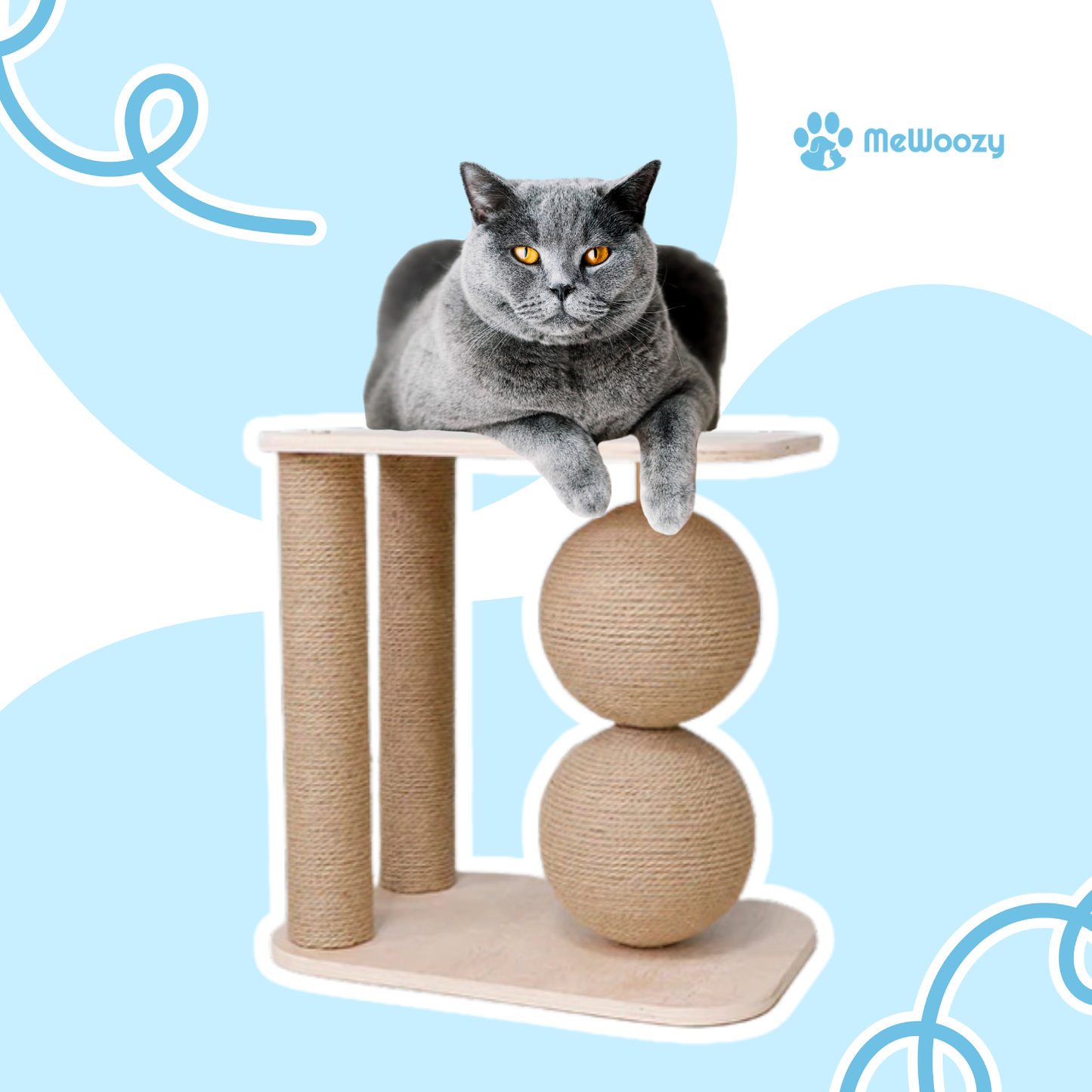 Kattenkrabpaal Met Houten Plateau – Voor Rust En Krabplezier