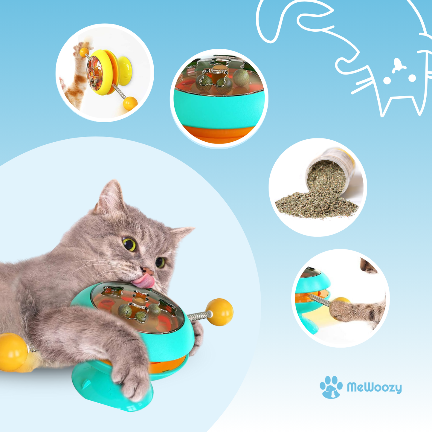 Interactief Kattenrad Met Draaiende Ballen – Voor Actief Spel
