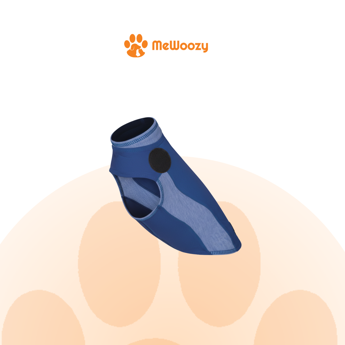 Het hondenvest in blauw met lichtblauwe streep, polo-uitvoering