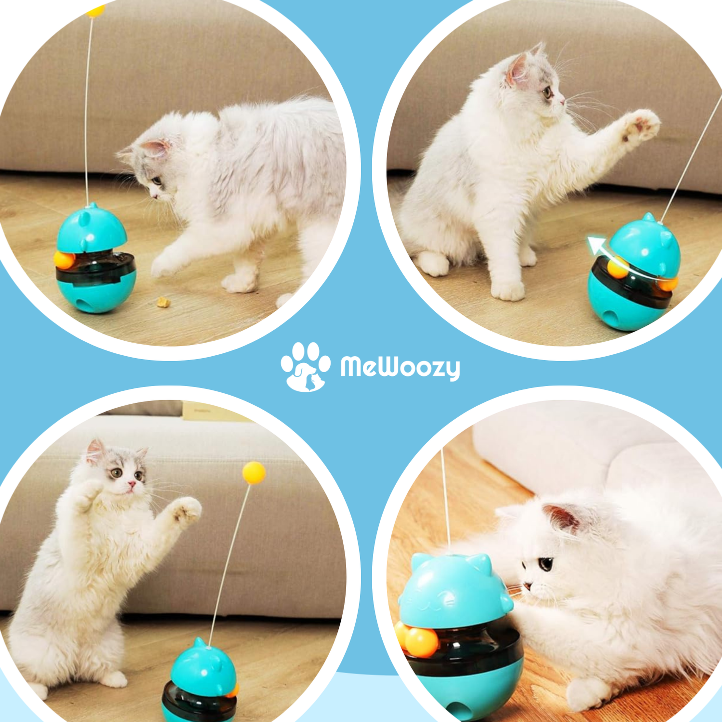 Wiebel Speelbal Voor Katten – Met Lekkernij En Veerpret