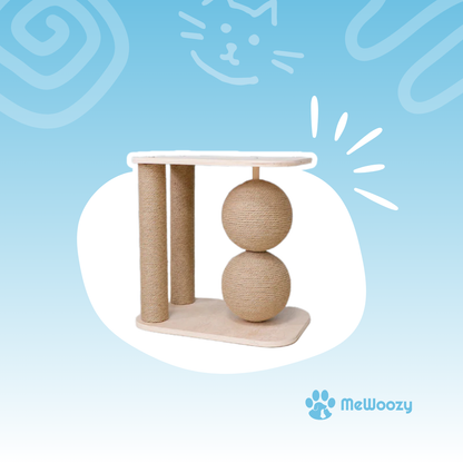 Kattenkrabpaal Met Houten Plateau – Voor Rust En Krabplezier
