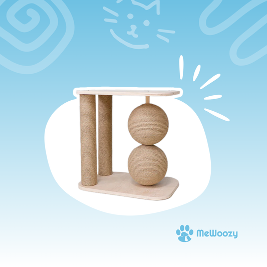 Kattenkrabpaal Met Houten Plateau – Voor Rust En Krabplezier