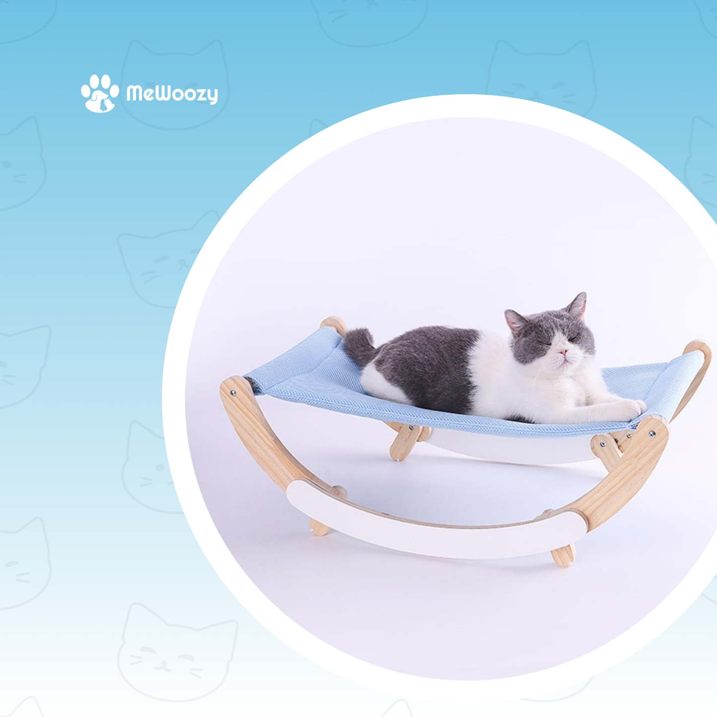 Houten Kattenhangmat Met Stoffen Ligplek – Voor Zachte Rustmomenten