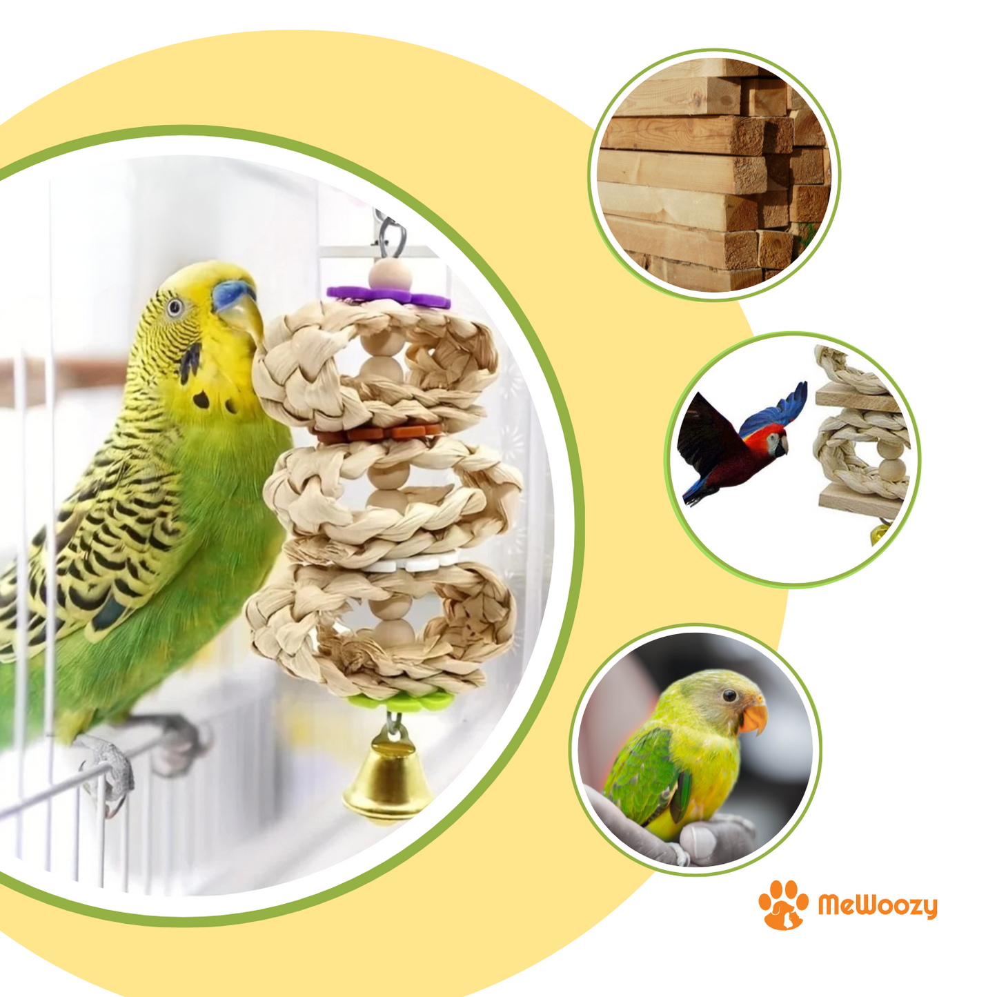 Vogel Speelplatform Met Houten Ladder – Voor Actieve Kooiuurtjes