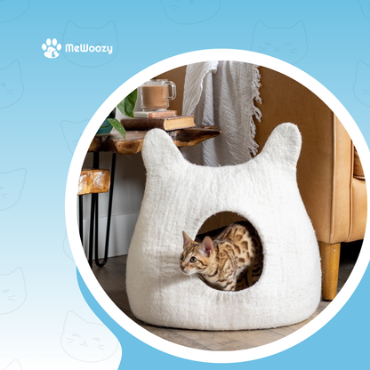 Sneeuwwitte Vilten Kattenmand