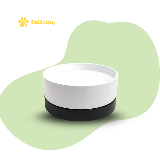 Ceramic Drinking Bowl with Wooden Stand – Stylish and Safe