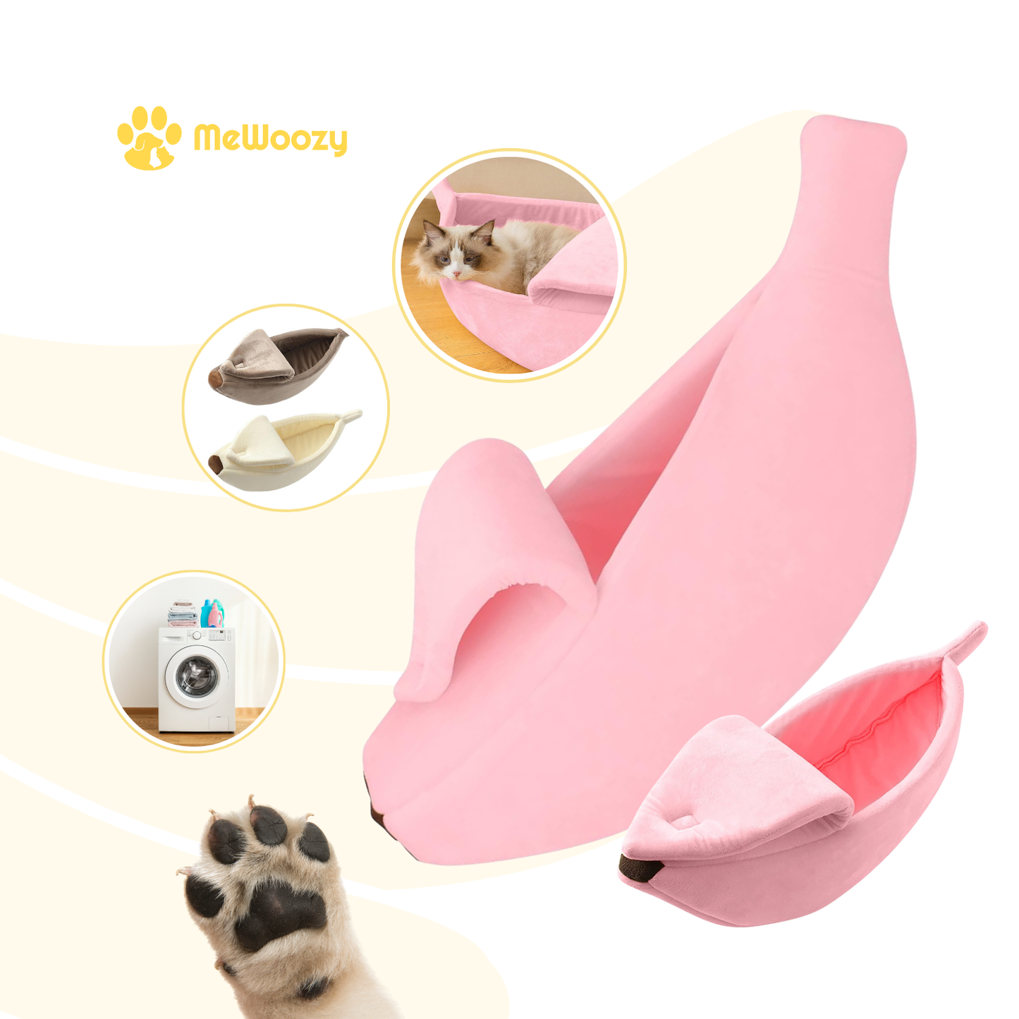 Banaan Kattenbed Met Kap – Voor Knusse Dutjes En Spel