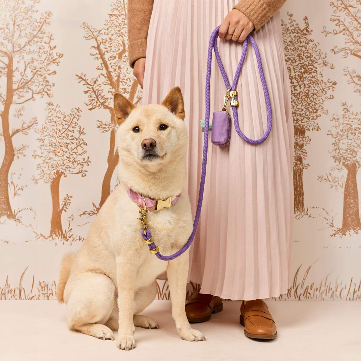 Bramble Geruite Flanellen Wandelset Met Halsband