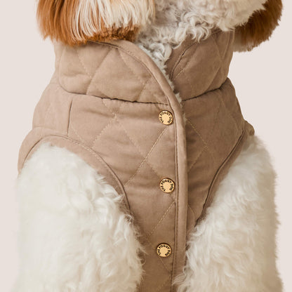 Beige Omkeerbare Sherpa Hondenjas