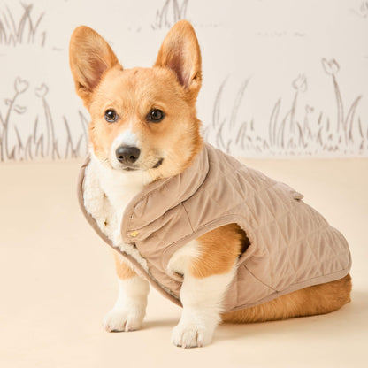 Beige Omkeerbare Sherpa Hondenjas
