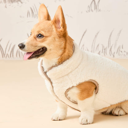 Beige Omkeerbare Sherpa Hondenjas