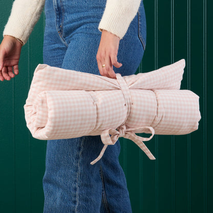 Roze Geruite 3-in-1 Reismat Voor Honden