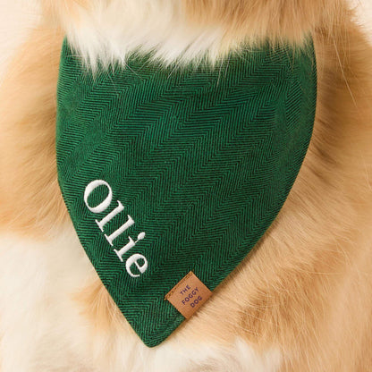 Evergreen Visgraat Flanellen Bandana Voor Honden