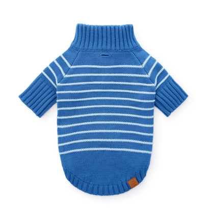 Gestreepte Hondentrui Met Kwart-Rits – Blauw
