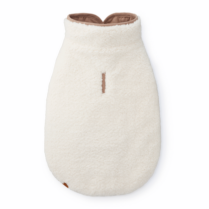 Beige Omkeerbare Sherpa Hondenjas