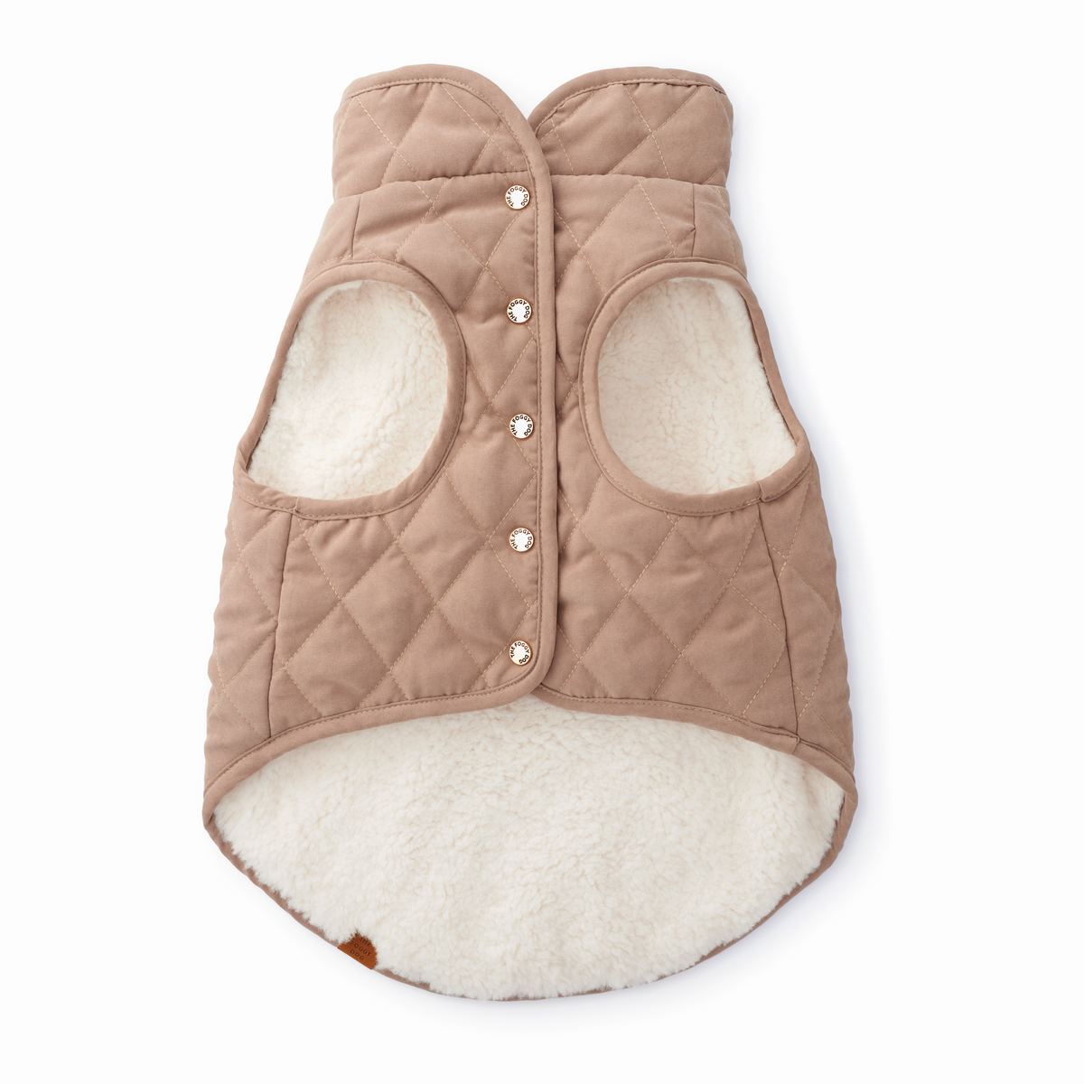 Beige Omkeerbare Sherpa Hondenjas