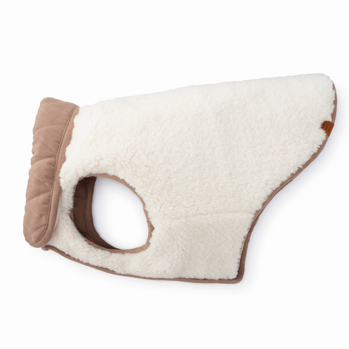 Beige Omkeerbare Sherpa Hondenjas