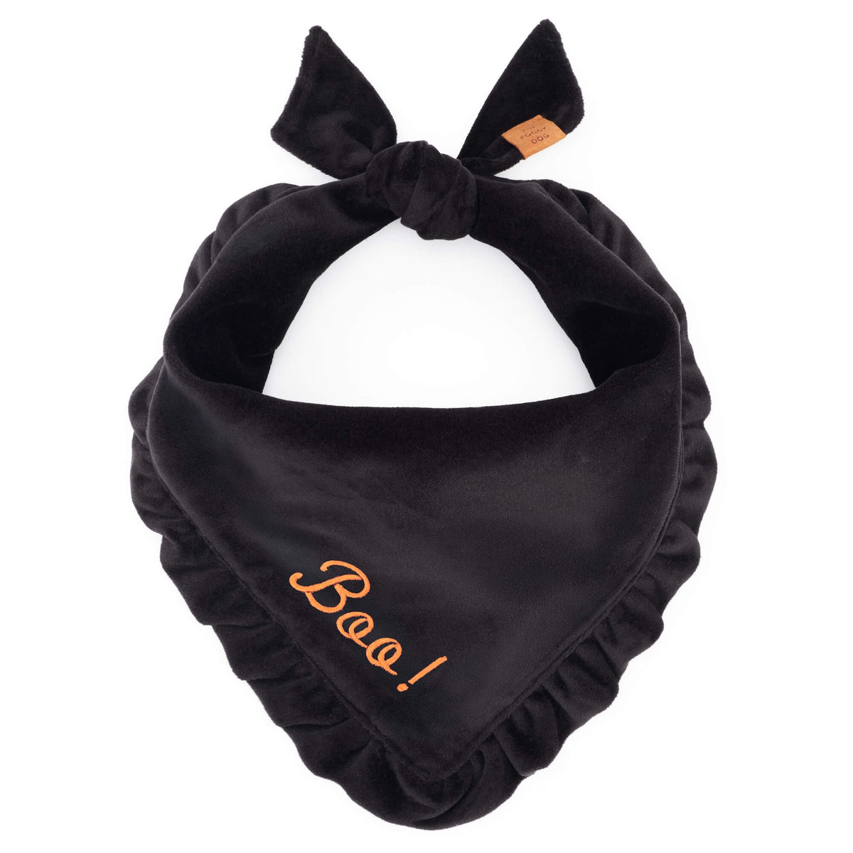 Zwarte Fluwelen Ruches-Bandana Voor Honden