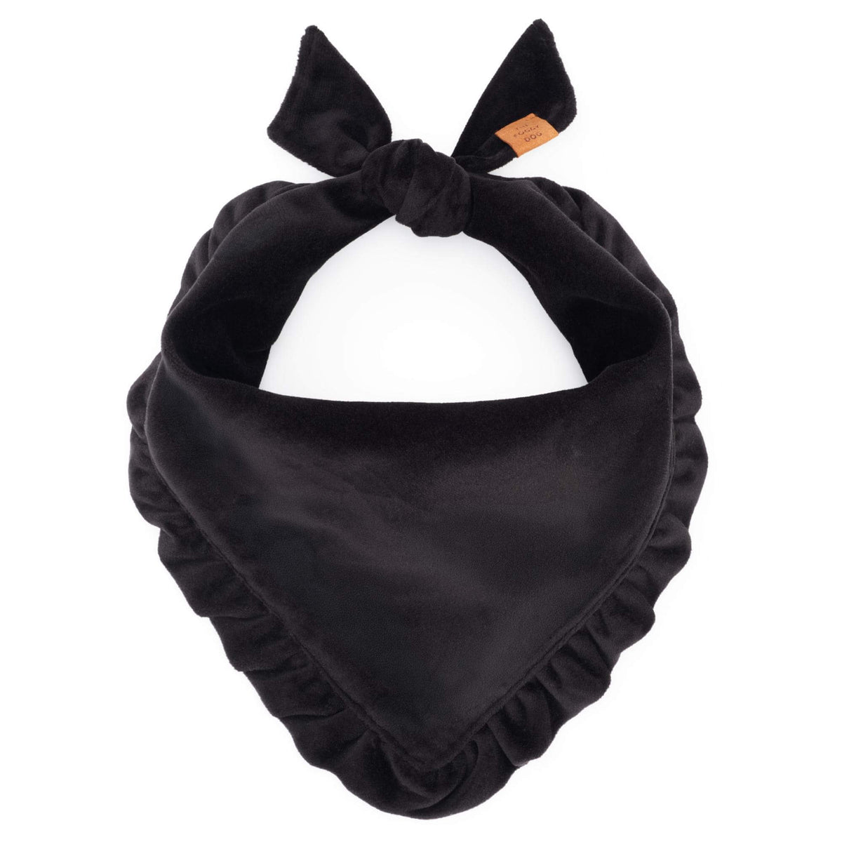 Zwarte Fluwelen Ruches-Bandana Voor Honden