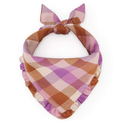 Bramble Flanellen Bandana Met Ruches Voor Honden