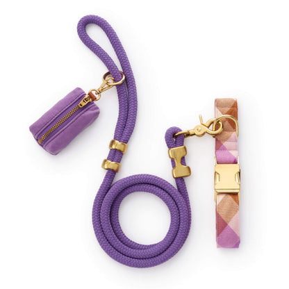 Bramble Geruite Flanellen Wandelset Met Halsband