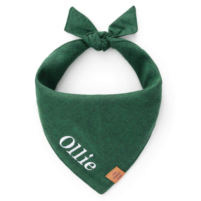 Evergreen Visgraat Flanellen Bandana Voor Honden