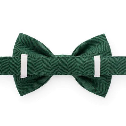 Groene Visgraat Flanellen Halsband Met Vlinderdas