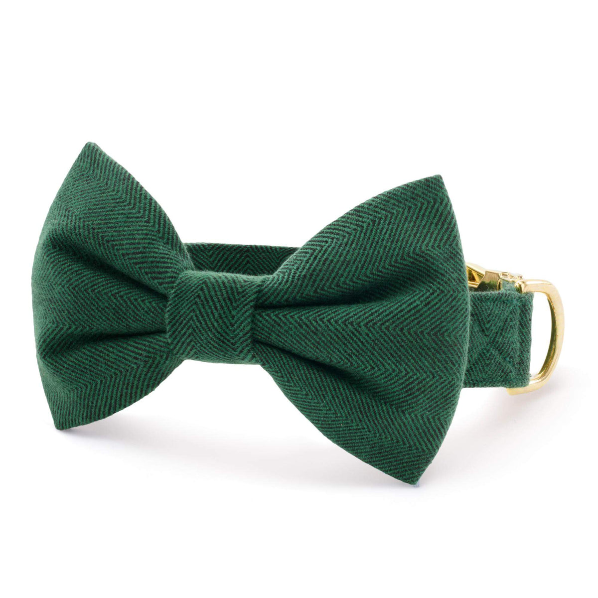 Groene Visgraat Flanellen Halsband Met Vlinderdas