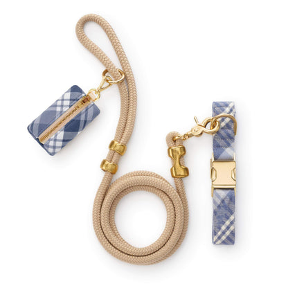 Oranje Geruite Flanellen Wandelset Met Halsband