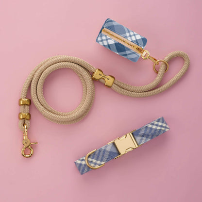 Oranje Geruite Flanellen Wandelset Met Halsband