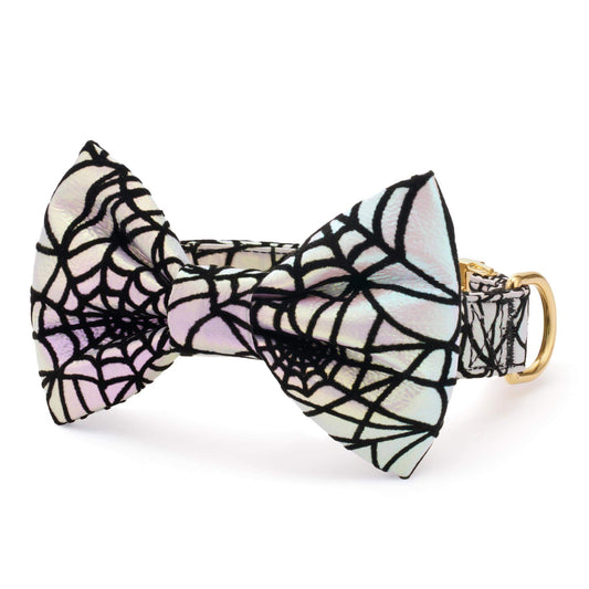 Holografische Spinnenweb Vlinderstrik-Halsband Voor Honden