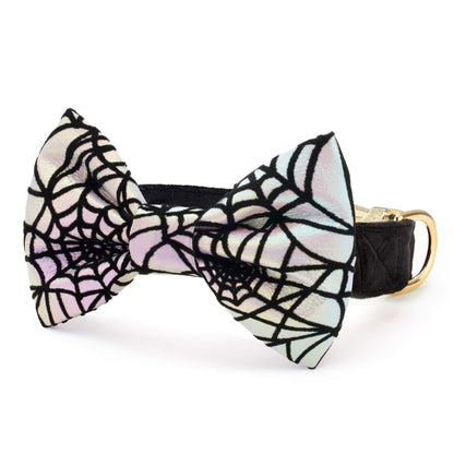 Holografische Spinnenweb Vlinderstrik-Halsband Voor Honden